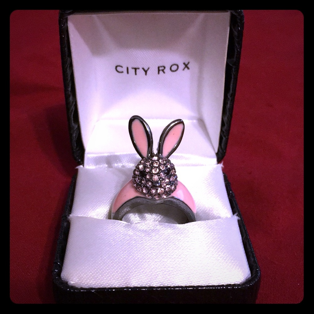 City Rox pink bunny ring. Never worn